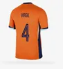 2024 Nieuwe Euro Cup Nederland Dijk Memphis Football Shirt Men Kids Kit 24 25 Holland Club 2025 Nederlands Nationaal Team voetbaltrui Volledige set Home Memphis Xavi Gakpo Ake