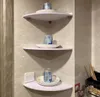 182024 White 3 Pcs Floating Wall Corner Shelf Wall Mounted Storage Rack Bathroom Shower Holder Home Bookshelf Shelves Storage X06015093