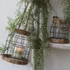 Candle Holders Rustic Lantern With Handle Decor Hanging Ornament Tabletop Party Retro Iron Garden Indoor Outdoor Holder