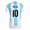 2024 Argentina 3スターサッカージャージを記念しているファンプレーヤーバージョンMessis Dybala di Maria Martinez de Paul Maradona Kids Kit Men 2024 Copa America Cup Camisetas 6