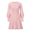 Casual Dresses Elegant Long Sleeve Black Friday Party Short Dress 2024 Fashion Slim Knitted Winter For Women