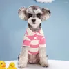 Dog Apparel Universal Casual Cloth For Chihuahua Small Large Cute Pet Polo Shirt Summer Thin Stripe Gift Puppy Clothes