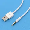 3.5mm Jack AUX to USB 2.0 Charger Data Sync Audio Adapter Cable for Apple iPod Shuffle 3rd 4th 5th 6th gen MP3 MP4 Player Cord