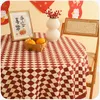 Panno tavolo rosso plaid 2024 tovaglia atmosfera festosa decorazione fidanzamento caffè da pranzo round