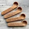 Coffee Scoops Mesurer Scoop 2-in-1 Wood Gravé et Clip Bag Clip Kitchen Tools Facile à utiliser