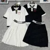 Lettre brodée Polo Polo jupes Two Piece for Women Designer Knits T-Shirt Top Robe Casual Suit