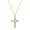 18k Gold Cross Necklace Designer för Woman Party 925 Sterling Silver Chain Luxury Diamond 5A Zirconia Pendant Chokers Halsband smycken Kvinnor Firend Presentlåda