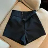 Pantaloncini da donna Pantaloni sartoriali bianchi sexy Pantaloni corti casual a vita alta Pantaloni neri Donna Gamba larga Fondo Y2K Streetwear Ropa Mujer