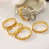 Nicht -trennen Armbänder Armreifen Edelstahl 18 K Gold plattiert für Frauen feine Mode Schmuckarmbänder Armreifen Armreifen