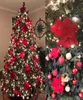 Fiori di Natale artificiali Red Velvet Poinsettia Picks floreale per Ornamenti per alberi di ghirlanda di Natale24 PC Red34186630090