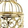 Bougeoirs Hollow Holder Tealight Chandelier suspendu Lantern Vintage Bird Cage 3 Couleurs