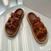 Designer Sandales vintage en caoutchouc pantoufle mule Lady Fashion chaussure plate chaussure d'été
