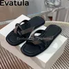 Talltor 2024 Summer Open Toe Cross Band Flat Women Thick Sole String Bead Mules Ladies Casual Vacation Beach Slides Shoes Mujer