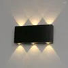 Lampa ścienna nowoczesne lampy wewnętrzne 6W w szczotkowanej aluminiowej czarnej i srebrnej na salon korytarz sypialnia sypialnia Oświetlenie Dekoracja łóżka