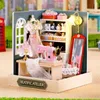 Architecture/DIY House Diy Mini Dollhouse With Dust Cover Furniture Light Miniaturas Doll House Casa Miniature items For Children Toys Birthday Gifts