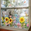 Adesivos de janela chique em flor verde vidro adesivo de vidro auto adesivo decalques florais de borboleta