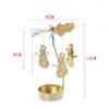 Ljusstakare snögubbe rotary spinning carousel swivel teealight holder stand metal te ljus jul hem dekor p15f