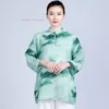 Abbigliamento etnico 2024 tradizionale cinese Tai Chi National Flower Print Flower Linen Cotton Wushu Martial Arts Exerction