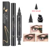 Qic qini kleur dubbele kopafdichting eyeliner pen waterdicht en niet -vlekkende driehoek vleugel staartafdichting eyeliner pen make -up