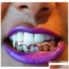 Grillz Dental Grills Grillz Dental Grills 18Kゴールド歯ブレースパンクヒップホップMticolorダイヤモンドカスタムボトムマウスファン歯キャップVA D DHCIW