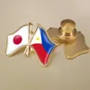 Brooches Japan And Philippines Crossed Double Friendship Flags Lapel Pins Brooch Badges