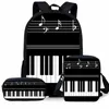 Sacs d'école Hip Hop Piano Clavier Musical Notes Musical 3PCS / Set Backpack 3D Print Bookbag Voyage ordinateur portable PACK BACK CAUT