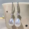 Dangle Ohrringe Mode Wassertropfen Perlen Zirkon für Frauen Brautjungfer Hochzeit Schmuck