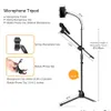 Annan elektronik teleskopisk mic golvmetall stativ flexibel mobiltelefonhållare clip Swoom Stage Bracket Microphone Stand Drop DHK54