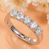 D Färg Moissanite Ring White Gold Plated S925 Solid Sterling Silver Wedding Anniversary Gift Pass Test Moissanite Fashion Engagemen Ring Storlek 5-11