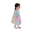 Robe fille 2024 bébé filles robe florale d'été beaux enfants fleurs anniversaire princesse enfants vêtements vestidos