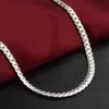 Hangende kettingen 925 Sterling zilveren kerstcadeau Europese stijl retro 6mm platte ketting ketting modieuze heren sieraden J240513