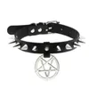Colliers pendants Colliers pendants Spike Punk Punk Choker Collier pour fille Goth Pentagram Collier Emo Strap Cosplay Cosplay Chocker Gothic AC DH3HK