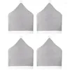 Chair Covers 4Pcs/Set Christmas Back Classic Gray Santa Claus Hat Non-Woven Fabric Slipcover With Pompom Ball Home