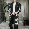 Roupas étnicas yukata haori homens japoneses longos quimono cardigan samurai costume jaqueta masculina