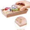 Gift Wrap 50 Pack Paper Charcuterie Boxes with Clear Lids Disponable Sandwich Square to Go Food Containers for Desserts Strawberriy