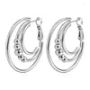 Boucles d'oreilles cerceaux en acier inoxydable pour femmes hommes grand cercle bijoux rond