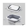 Badrumsänkor Portable Foldbar Tvättbassäng Plastisk diskbänk Hink WASHBASIN Cutting Board Kök förvaring för leveranser Drop Deliver Dhaib