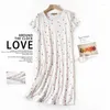 Женская одежда для сна 2024 летние женщины повседневные мультипликационные платья для сочика хлопковая лаунжеволочка ночной рубаш