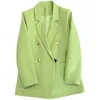 Damespakken Insozkdg Casual Blazer Double Breasted Suit jas Vrouwen versie Pure Color Loose Fashion Simple Office Ladies Tops