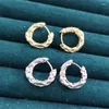 Hoop Earrings 2024 Punk Gold Plated Chunky Irregular Hammered For Women Minimalist Geometric Twisted Polished Ear Ring