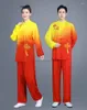 Ethnic Clothing 2024 Chinese Tai Chi Wushu Suit Gradient Color Martial Arts Training Tops Pants Set Outdoor Walking Morning Sports