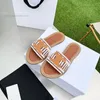 Summer Lympia Slipper Slides Open Toe Casual Shoes Slip On Flats Sandals Rubber Sole Beach Mules Women's Luxury Designer Factory Factorwear With Box