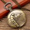 Montres de poche Vintage Charm Bronze Golf Man Collier Quartz Regarder Arabe Numerals Afficher les collections d'horloge de pendentif