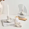 Candle Holders Aesthetic Knot Shape Candlestick Nordic Office Decor Handmade Ceramics Room Table Top Holder Wedding Ornaments