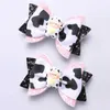 Haaraccessoires 2 Solid Cowhide Ribbon Bow Baby Hair Clips Handgemaakte booghaarclips Flash Emmer Childrens Hair Clips D240514