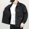 Мужской джинсовый панк панк черный мужской джинсовая куртка с вышивкой цена Стильно на борту Lose Vintage Big Size Модный изношен G 240514