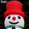 Nouvelle arrivée 5mh Géant gonflable Snowman Inflation Cartoon Cartoon Snow Ball Personnage pour la fête de Noël Décoration des événements Toys Sport