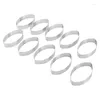 Baking Moulds 10 Pack Stainless Steel Tart Ring Heat-Resistant Perforated Cake Mousse Molds Circle Cutter Pie