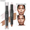 Yanqina Double Head Sculpture Stick Highligted Stéréoscopic Decoration Shadow V Face 2-en-1 Makeuvré de beauté surtout en surbrillance