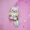 Kawaii Anime Marumofubiyori Plush Keychain Cute Blanket Bear Soft Toys Stuffed Animal Key Chain Kids Toys for Girls Gifts 240510